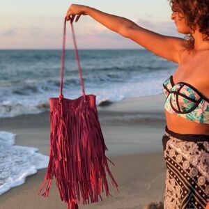 Aerias red suede purse
